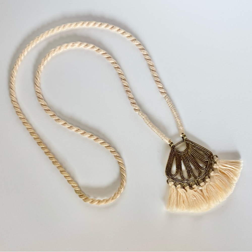 Noonday Floral Fan Necklace 32 inches